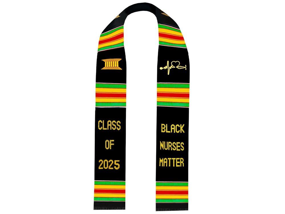 1432 Black Nurses Matter Class of 2025 Kente Graduation Stole
